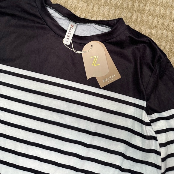 Zolucky T-shirt tee stripped Size L - Picture 7 of 9